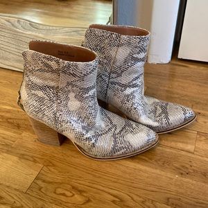 Snake print booties